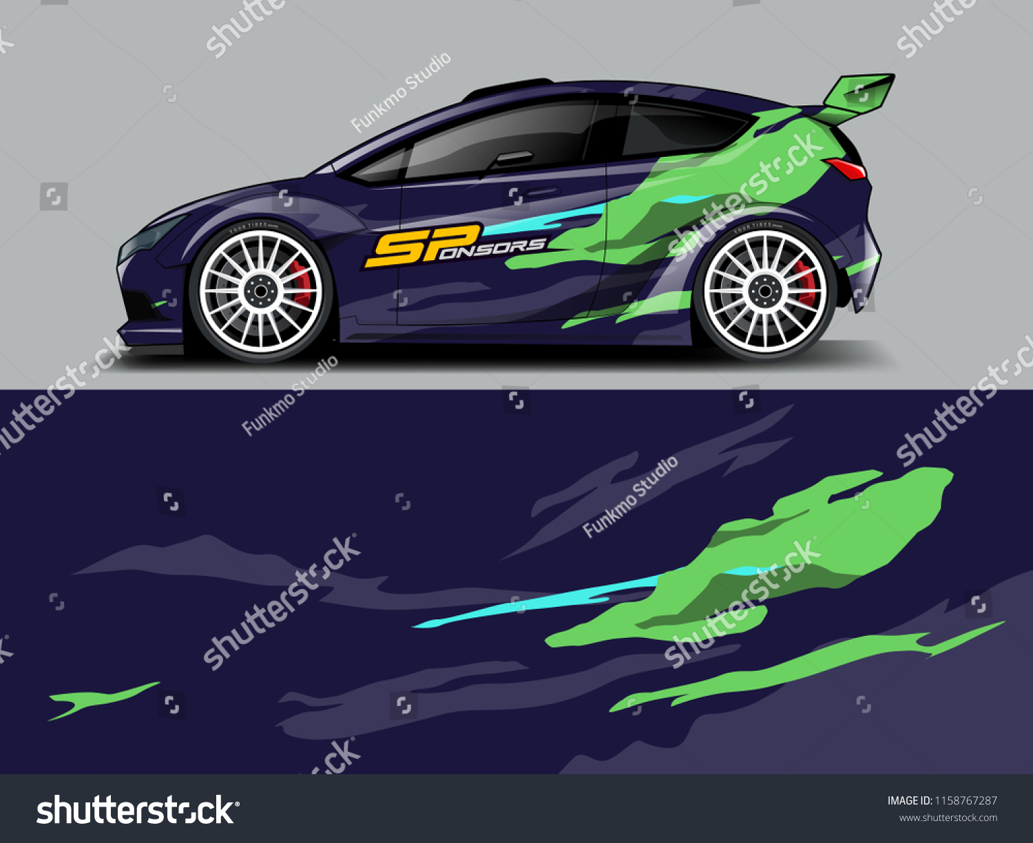 Car wrap graphic racing abstract strip and background for car wrap and vinyl sticker