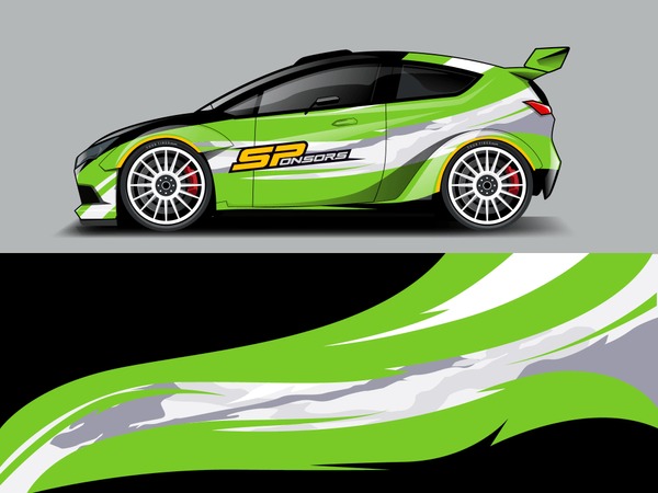 Car wrap graphic racing abstract strip and background for car wrap and vinyl sticker
