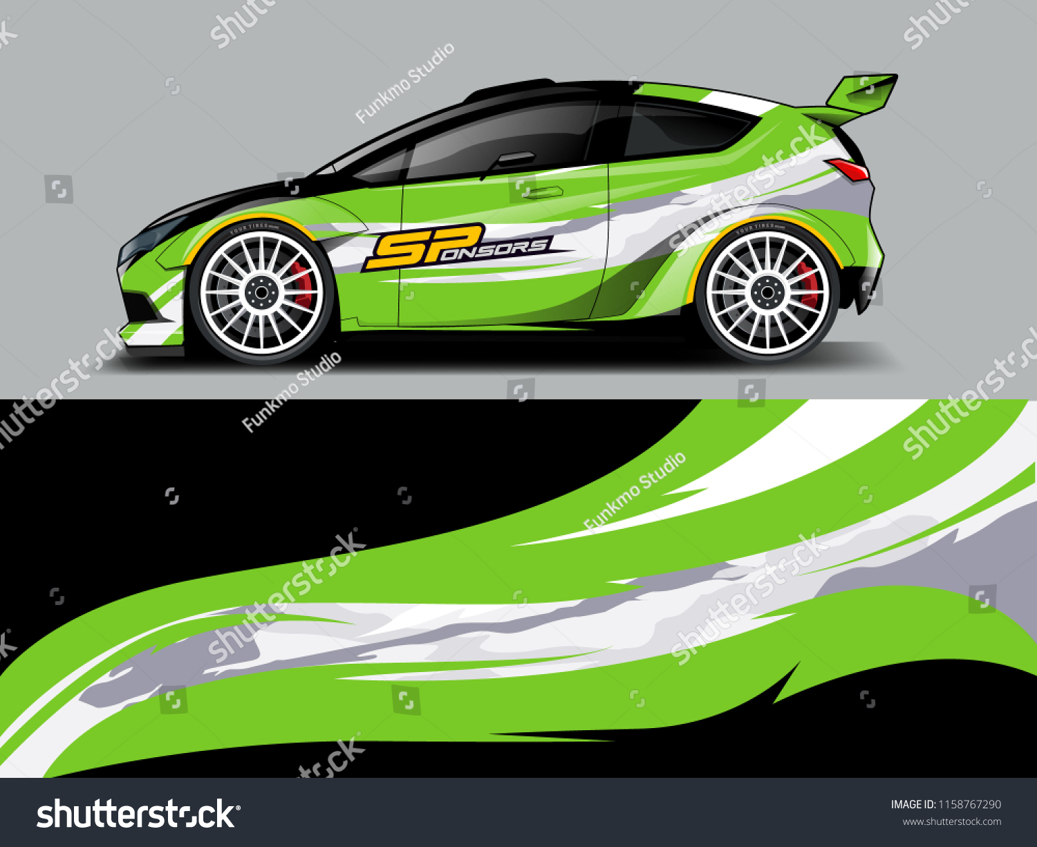 Car wrap graphic racing abstract strip and background for car wrap and vinyl sticker