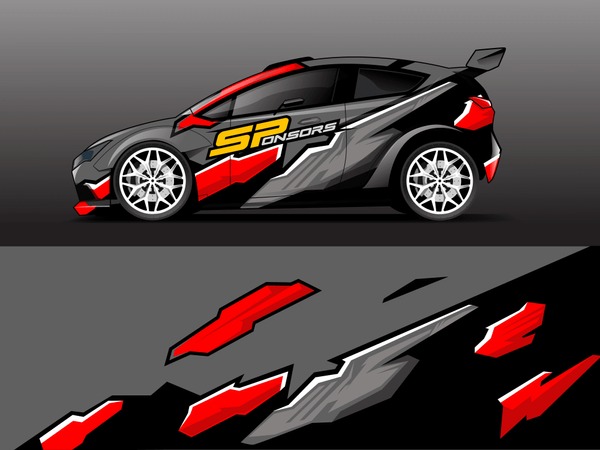 Car wrap graphic racing abstract strip and background for car wrap and vinyl sticker
