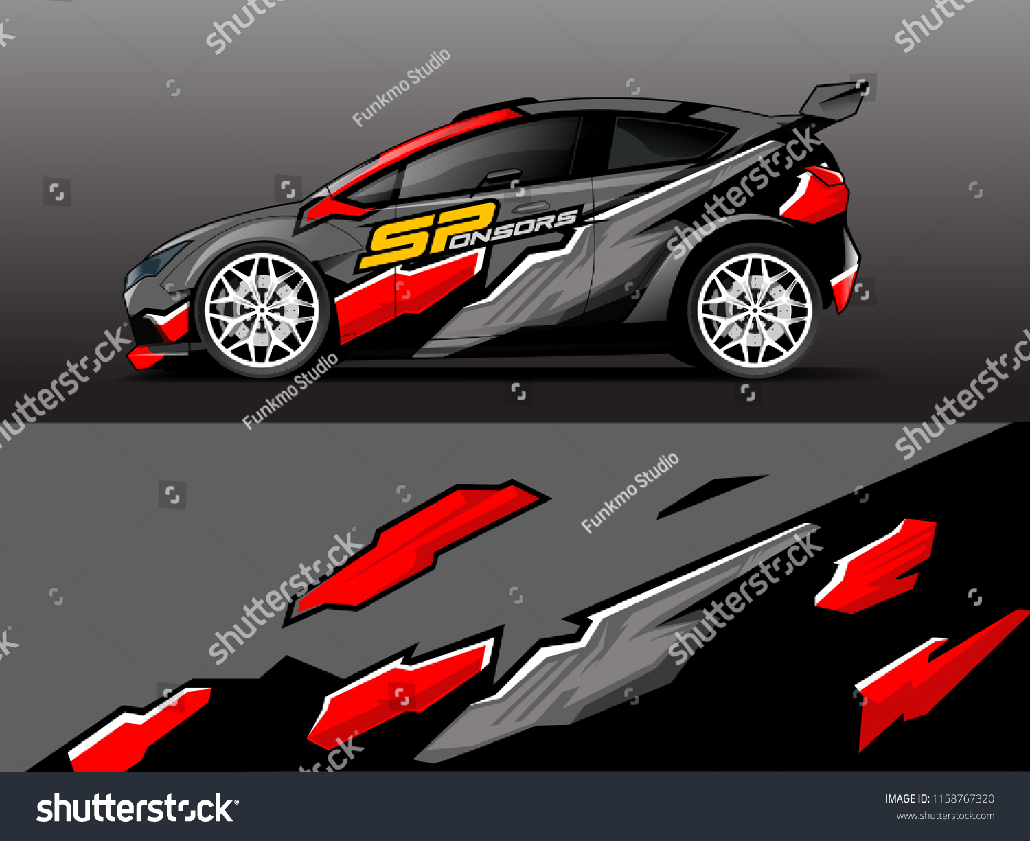 Car wrap graphic racing abstract strip and background for car wrap and vinyl sticker
