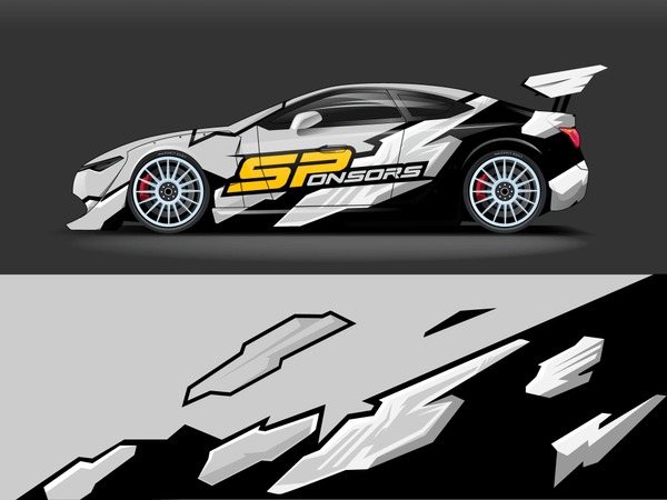 Car wrap graphic racing abstract strip and background for car wrap and vinyl sticker