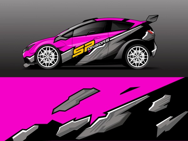 Car wrap graphic racing abstract strip and background for car wrap and vinyl sticker
