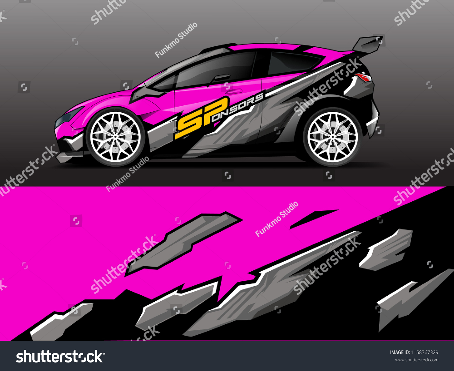 Car wrap graphic racing abstract strip and background for car wrap and vinyl sticker