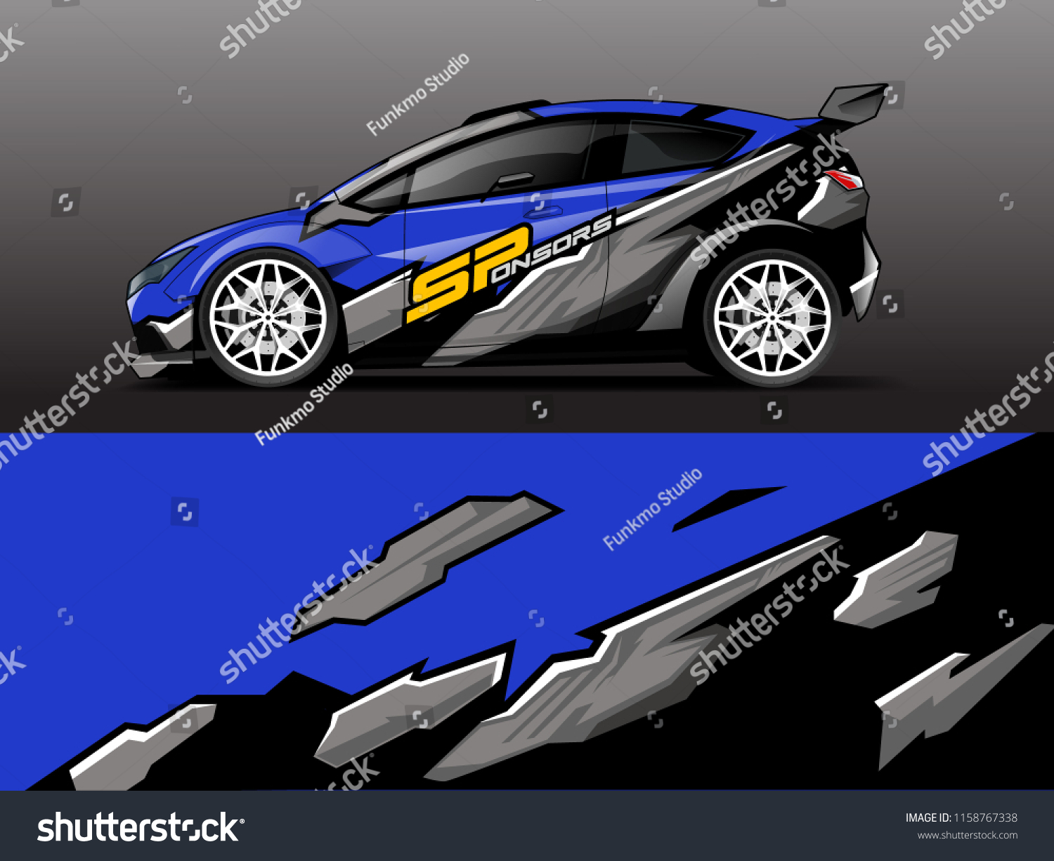 Car wrap graphic racing abstract strip and background for car wrap and vinyl sticker