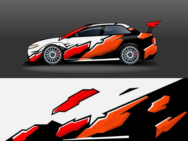 Car wrap graphic racing abstract strip and background for car wrap and vinyl sticker