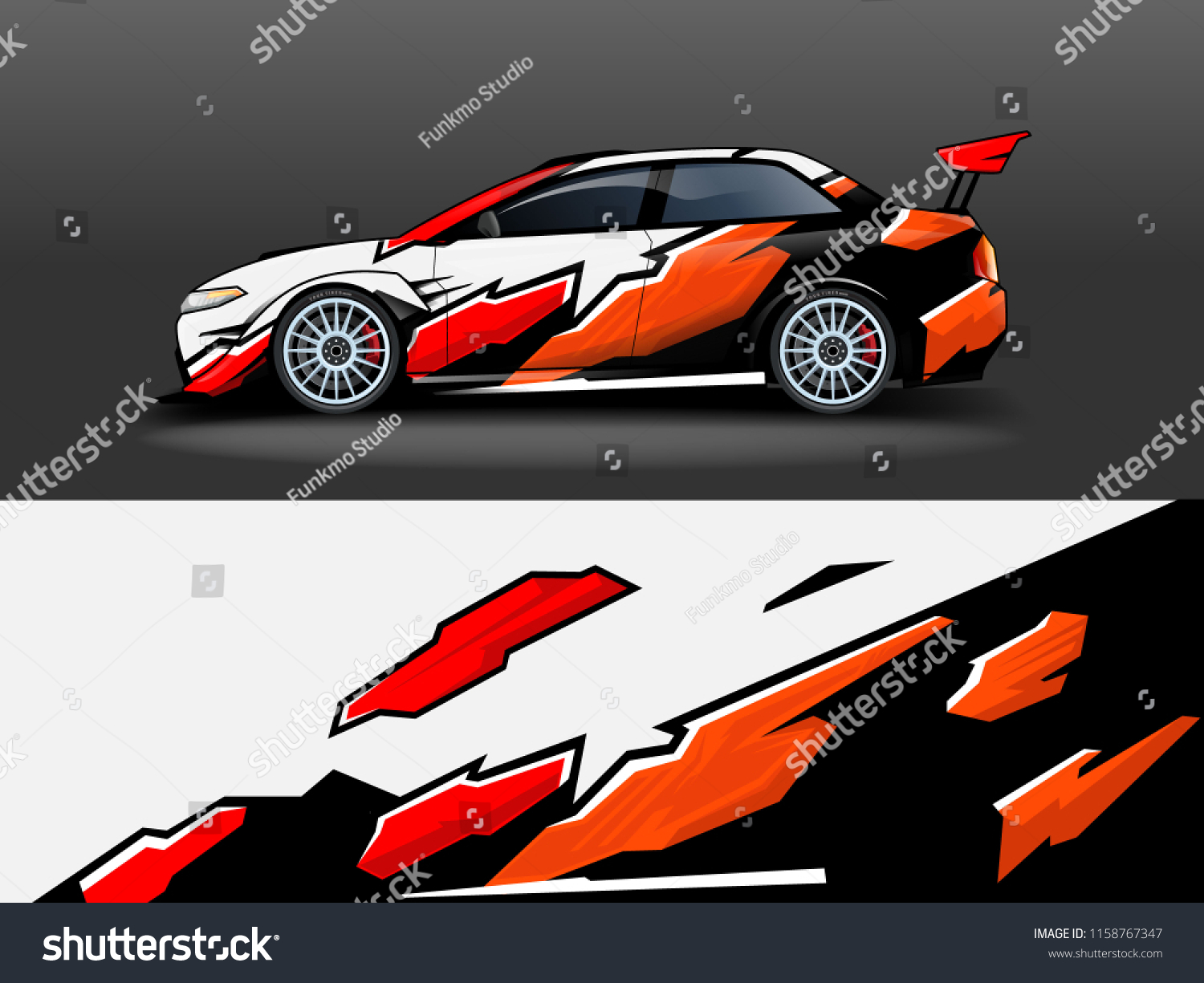 Car wrap graphic racing abstract strip and background for car wrap and vinyl sticker