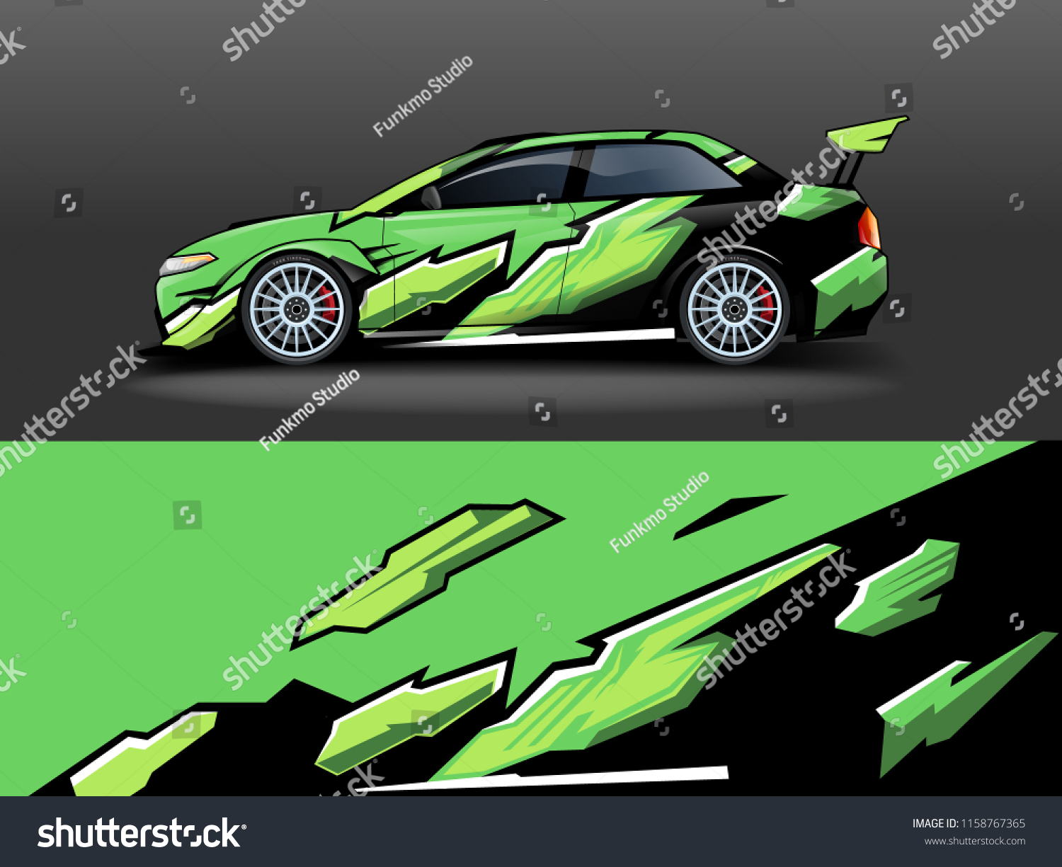 Car wrap graphic racing abstract strip and background for car wrap and vinyl sticker