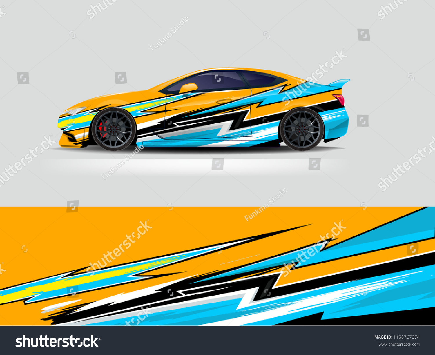 Car wrap graphic racing abstract strip and background for car wrap and vinyl sticker
