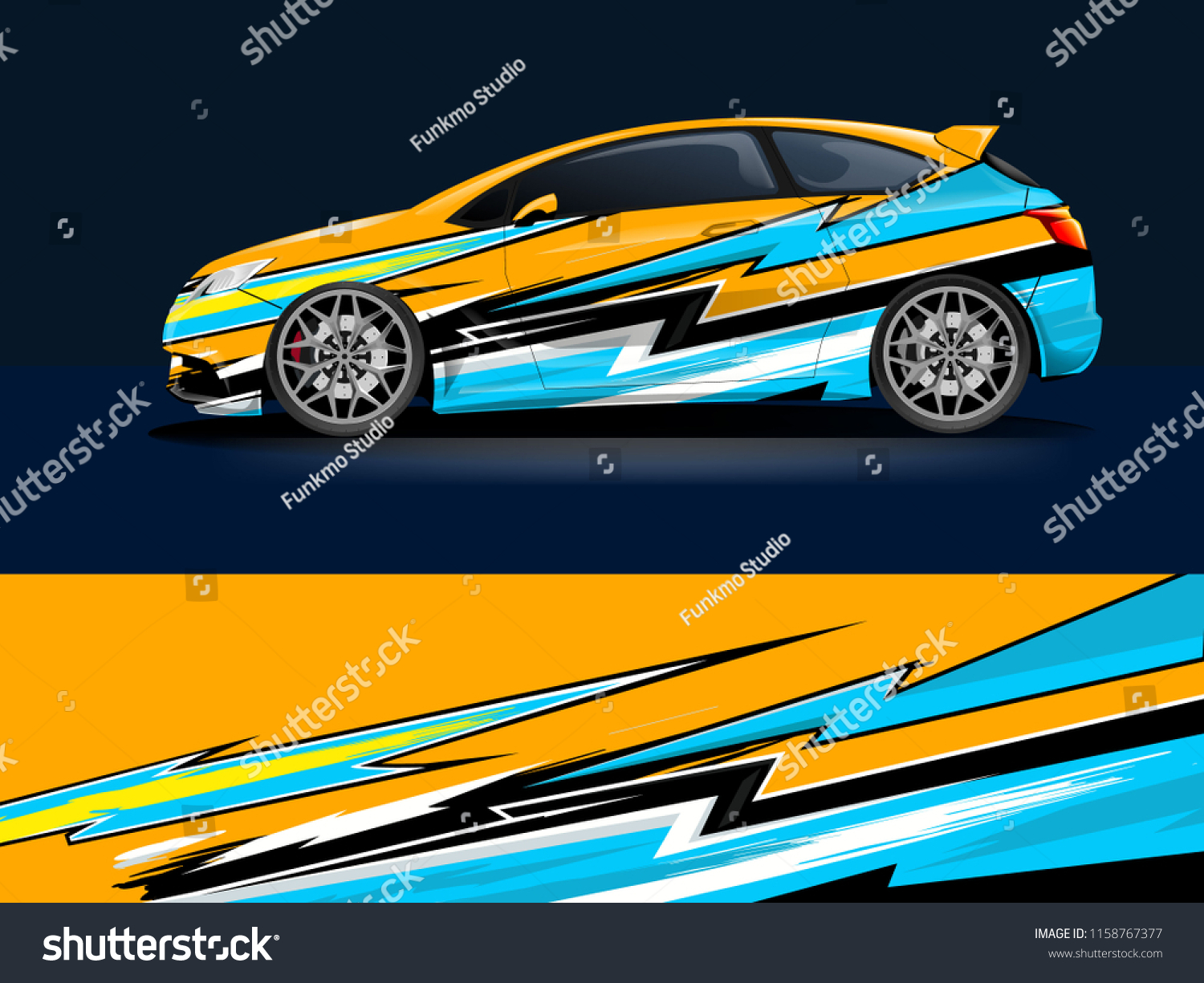 Car wrap graphic racing abstract strip and background for car wrap and vinyl sticker
