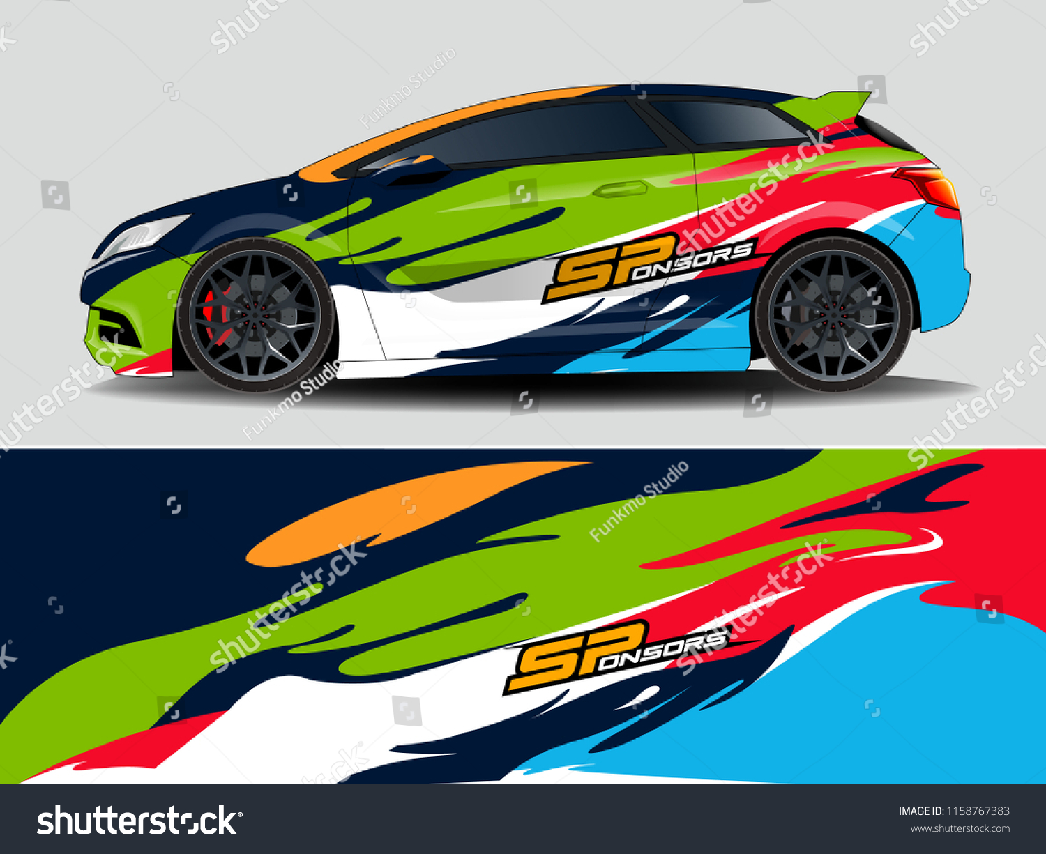 Car wrap graphic racing abstract strip and background for car wrap and vinyl sticker