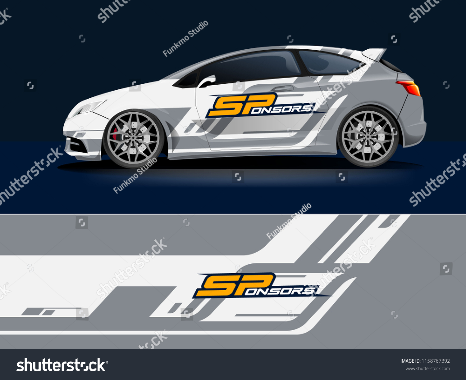 Car wrap graphic racing abstract strip and background for car wrap and vinyl sticker