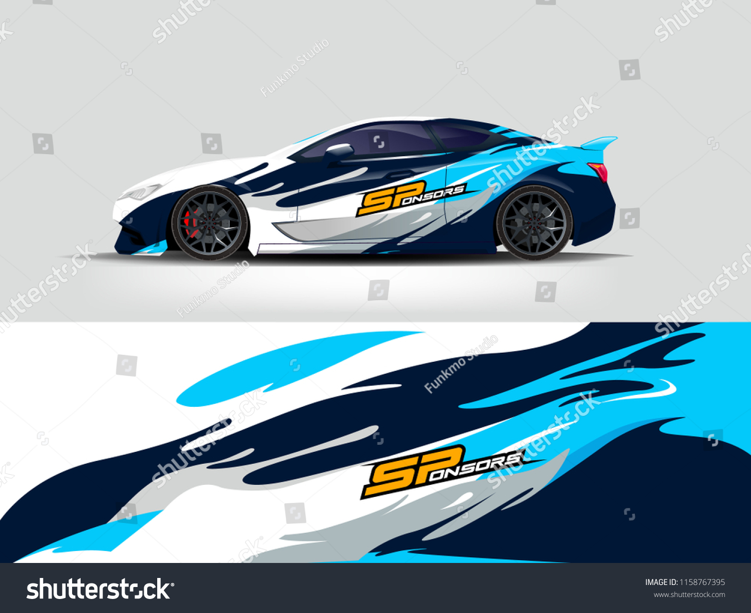 Car wrap graphic racing abstract strip and background for car wrap and vinyl sticker