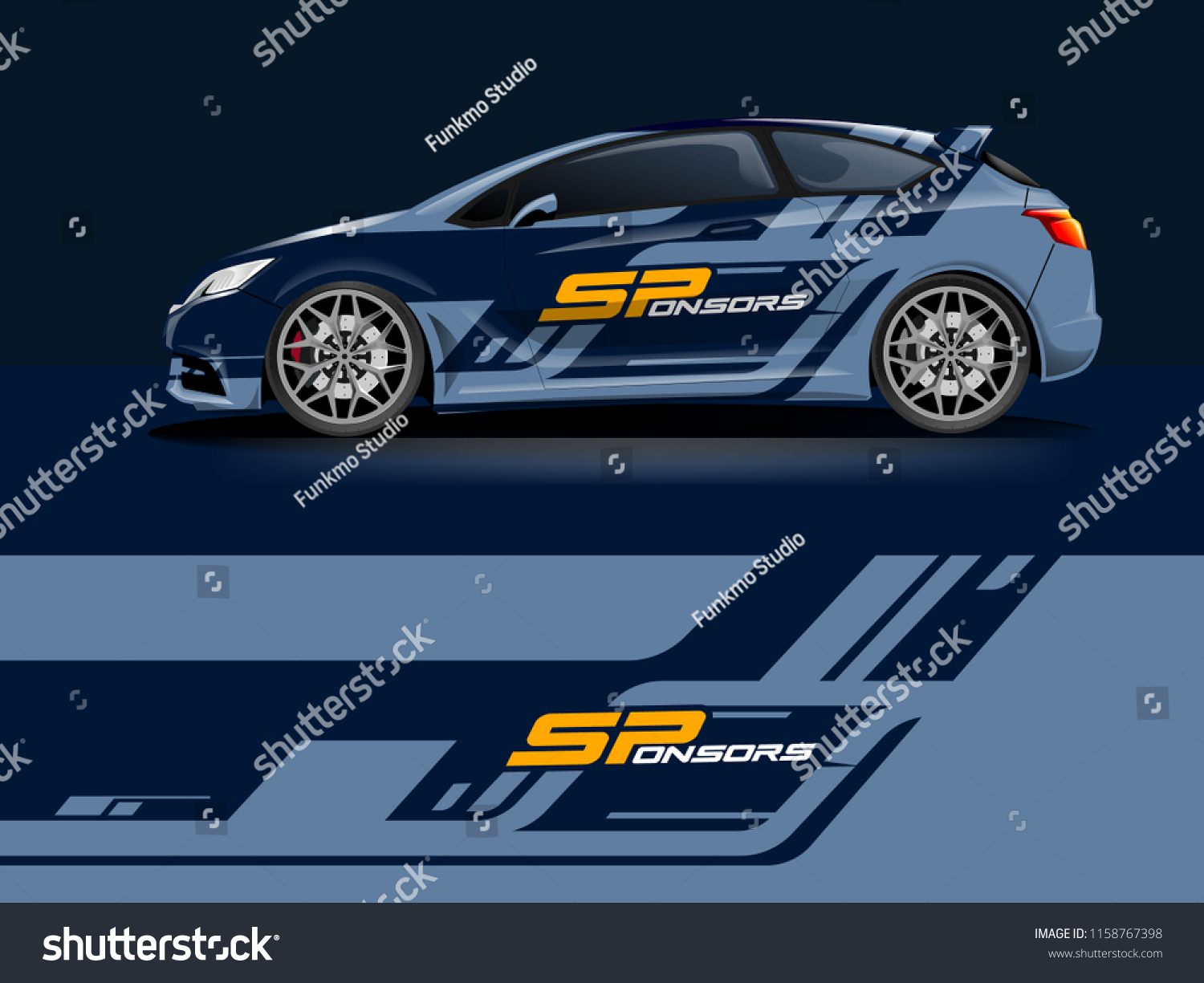 Car wrap graphic racing abstract strip and background for car wrap and vinyl sticker