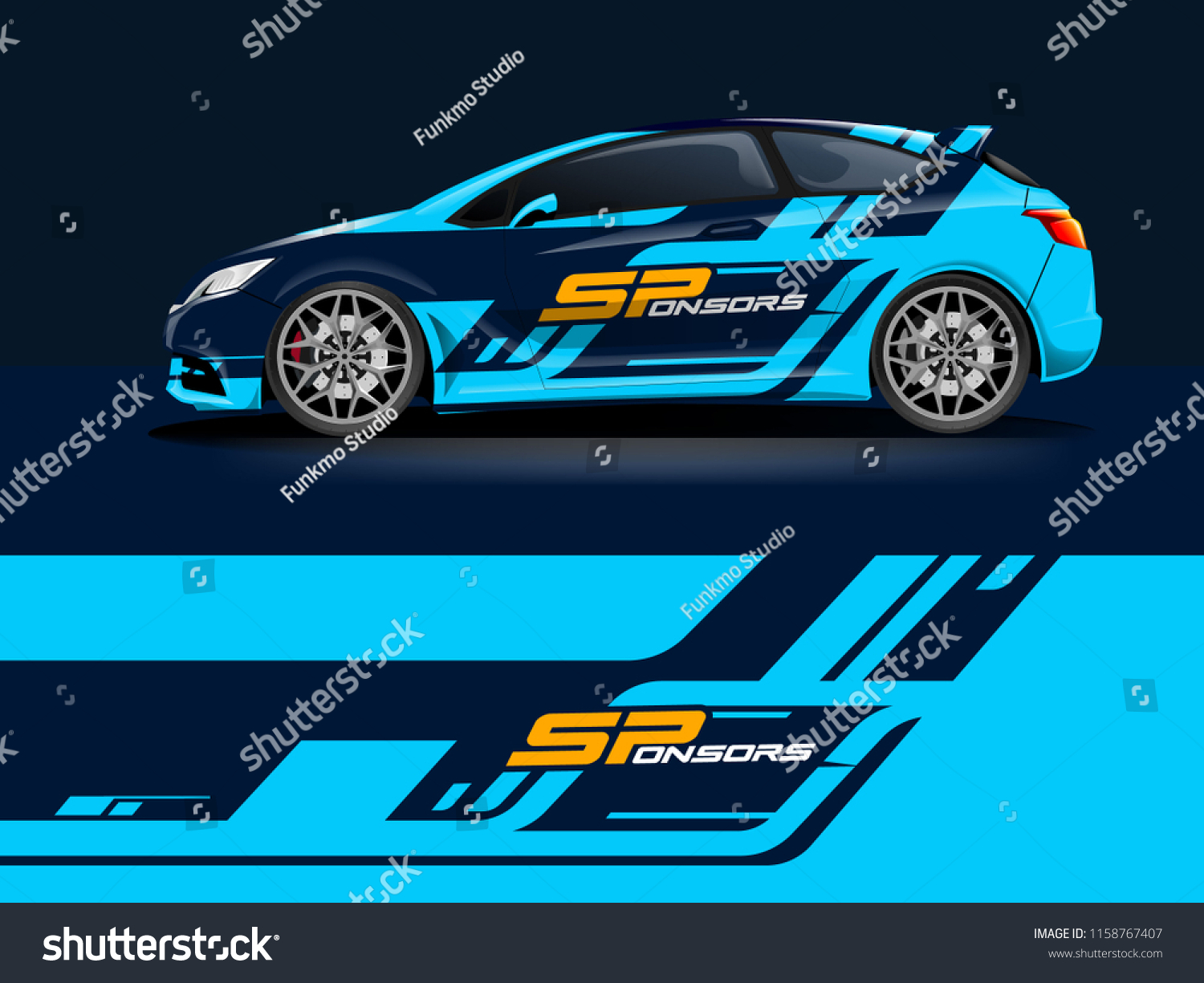 Car wrap graphic racing abstract strip and background for car wrap and vinyl sticker