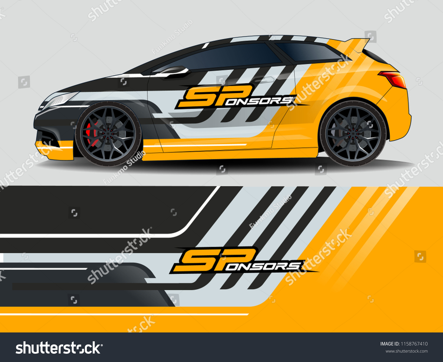 Car wrap graphic racing abstract strip and background for car wrap and vinyl sticker