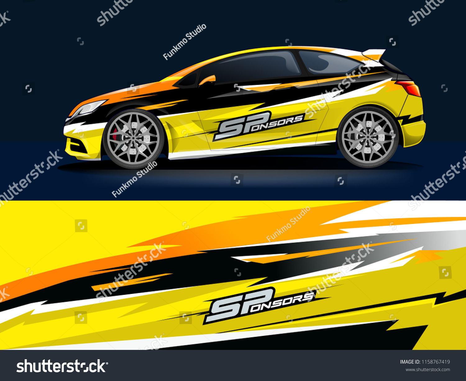 Car wrap graphic racing abstract strip and background for car wrap and vinyl sticker