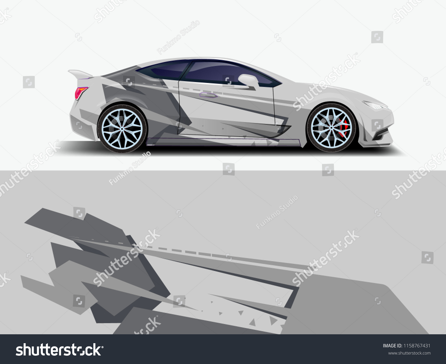 Car wrap graphic racing abstract strip and background for car wrap and vinyl sticker