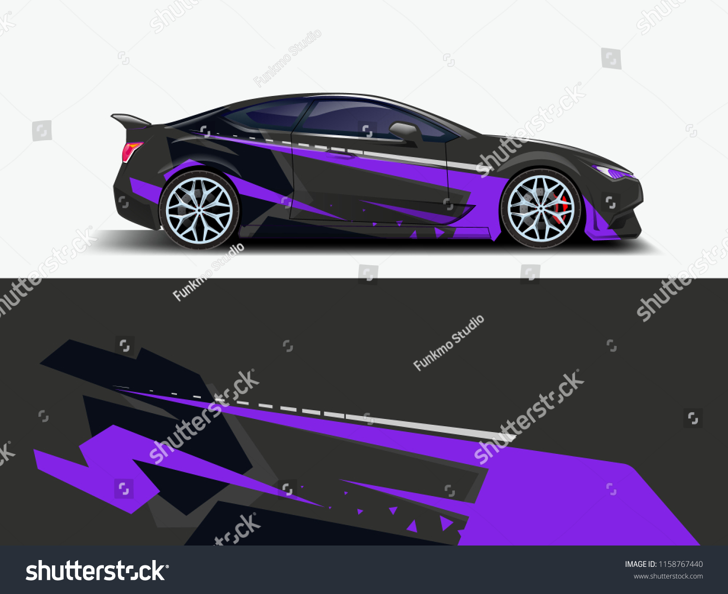 Car wrap graphic racing abstract strip and background for car wrap and vinyl sticker