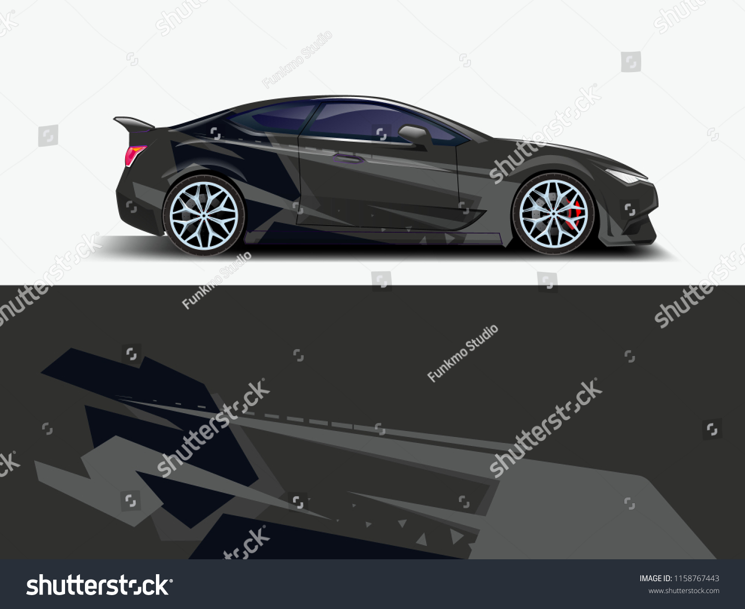 Car wrap graphic racing abstract strip and background for car wrap and vinyl sticker