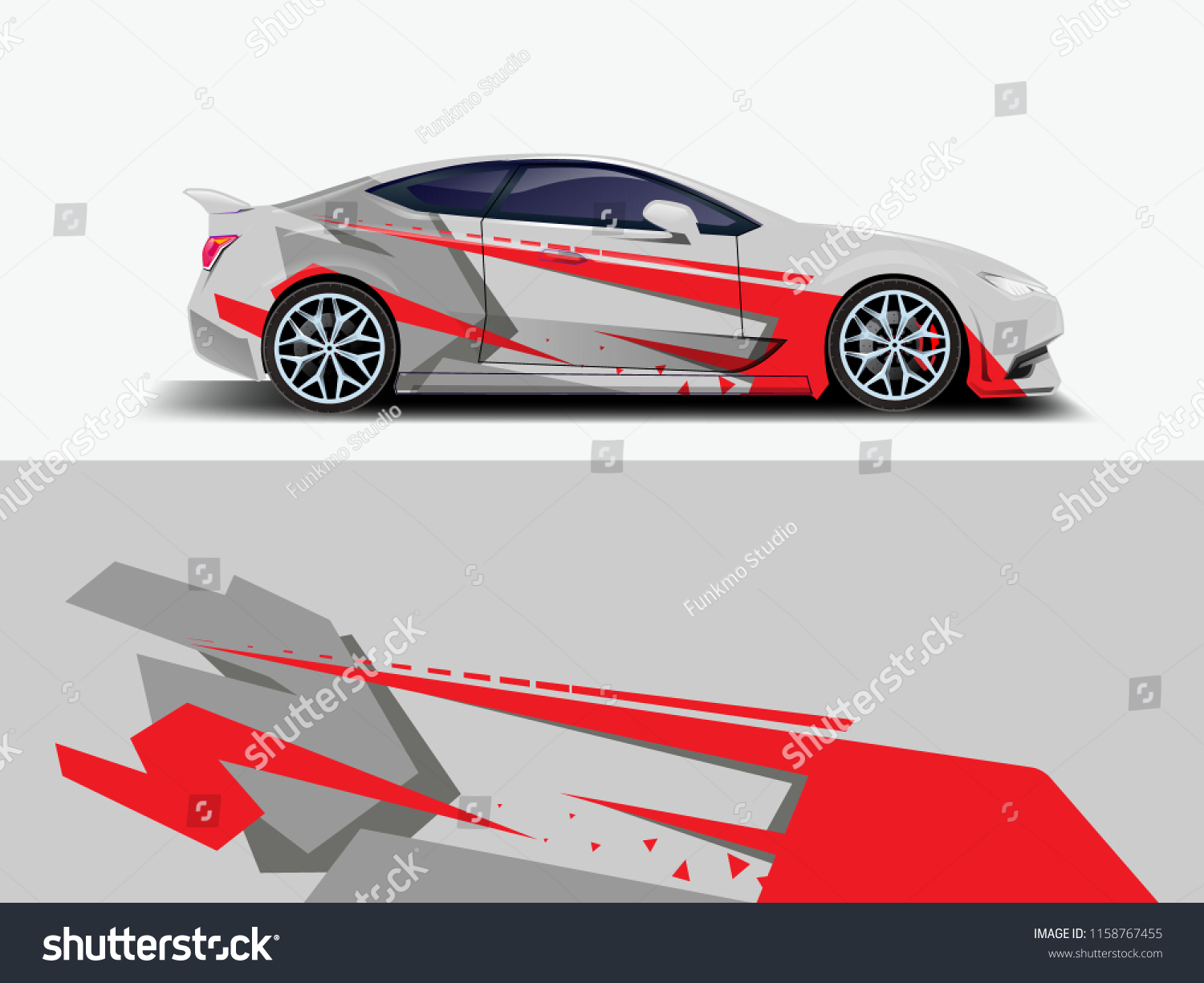 Car wrap graphic racing abstract strip and background for car wrap and vinyl sticker