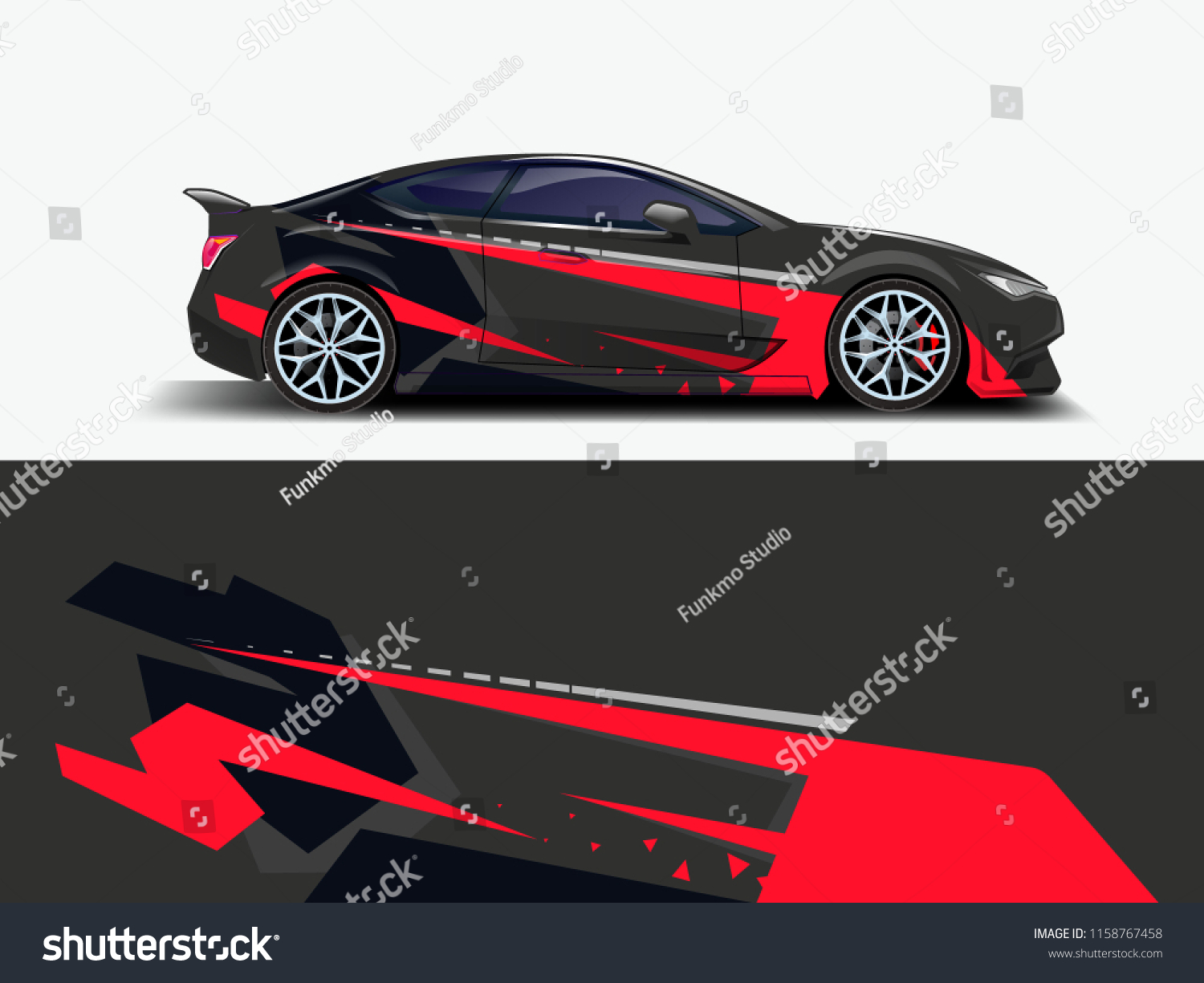 Car wrap graphic racing abstract strip and background for car wrap and vinyl sticker