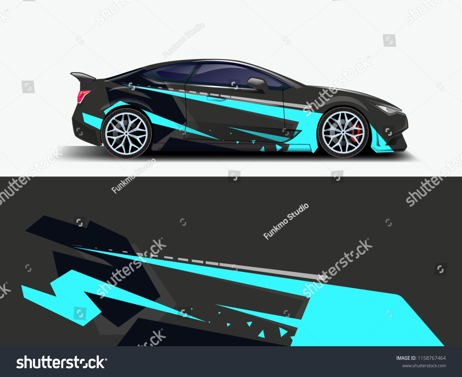 Car wrap graphic racing abstract strip and background for car wrap and vinyl sticker