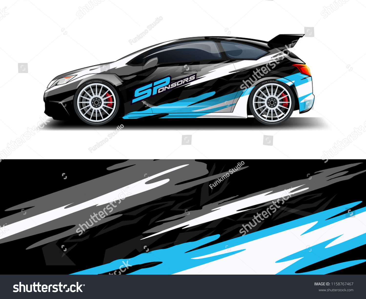 Car wrap graphic racing abstract strip and background for car wrap and vinyl sticker