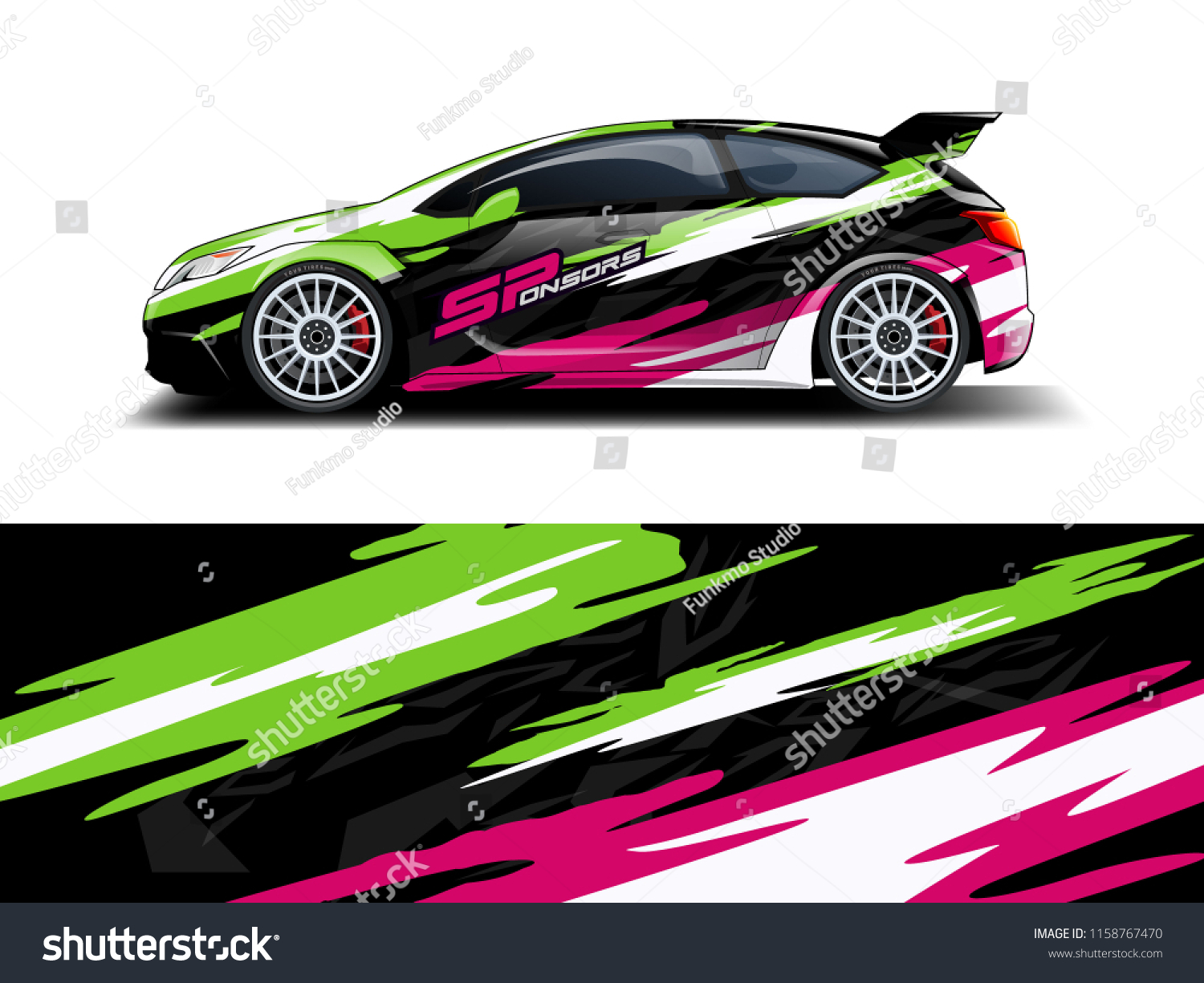 Car wrap graphic racing abstract strip and background for car wrap and vinyl sticker