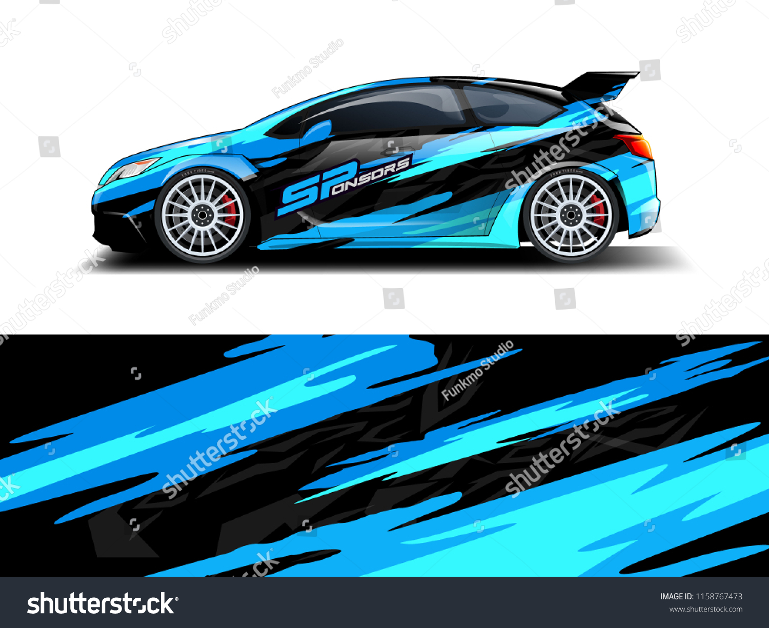 Car wrap graphic racing abstract strip and background for car wrap and vinyl sticker