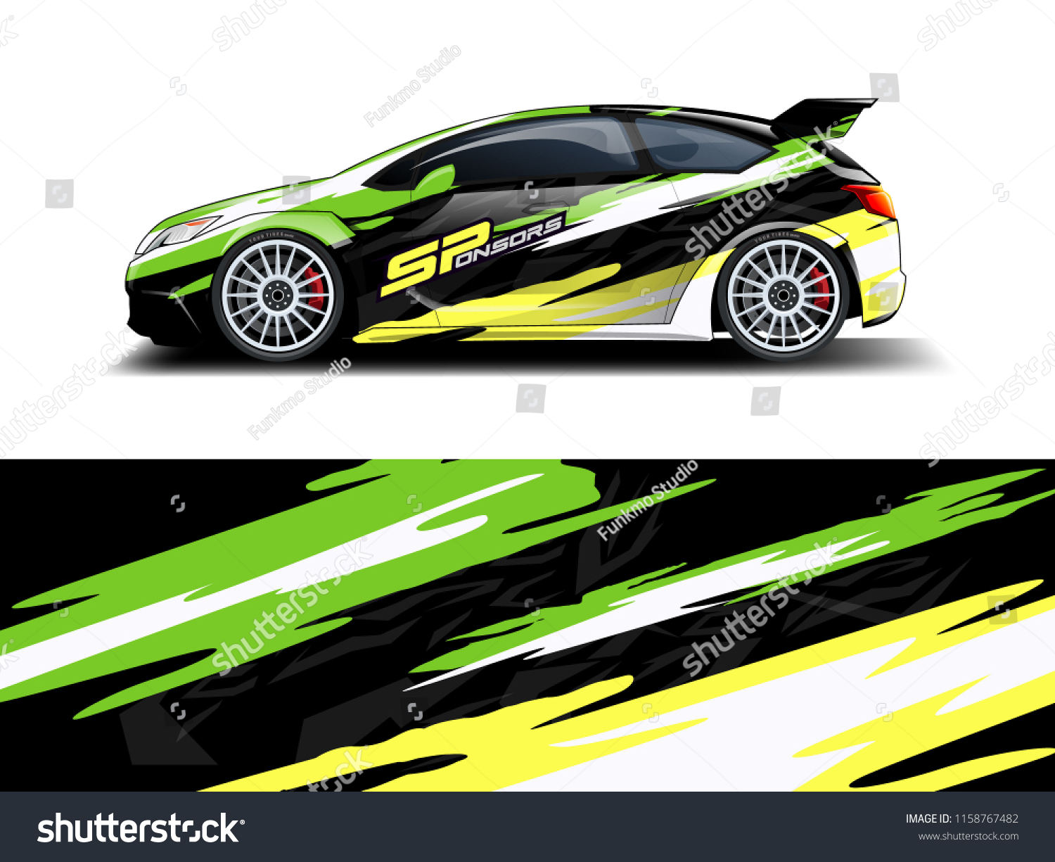Car wrap graphic racing abstract strip and background for car wrap and vinyl sticker