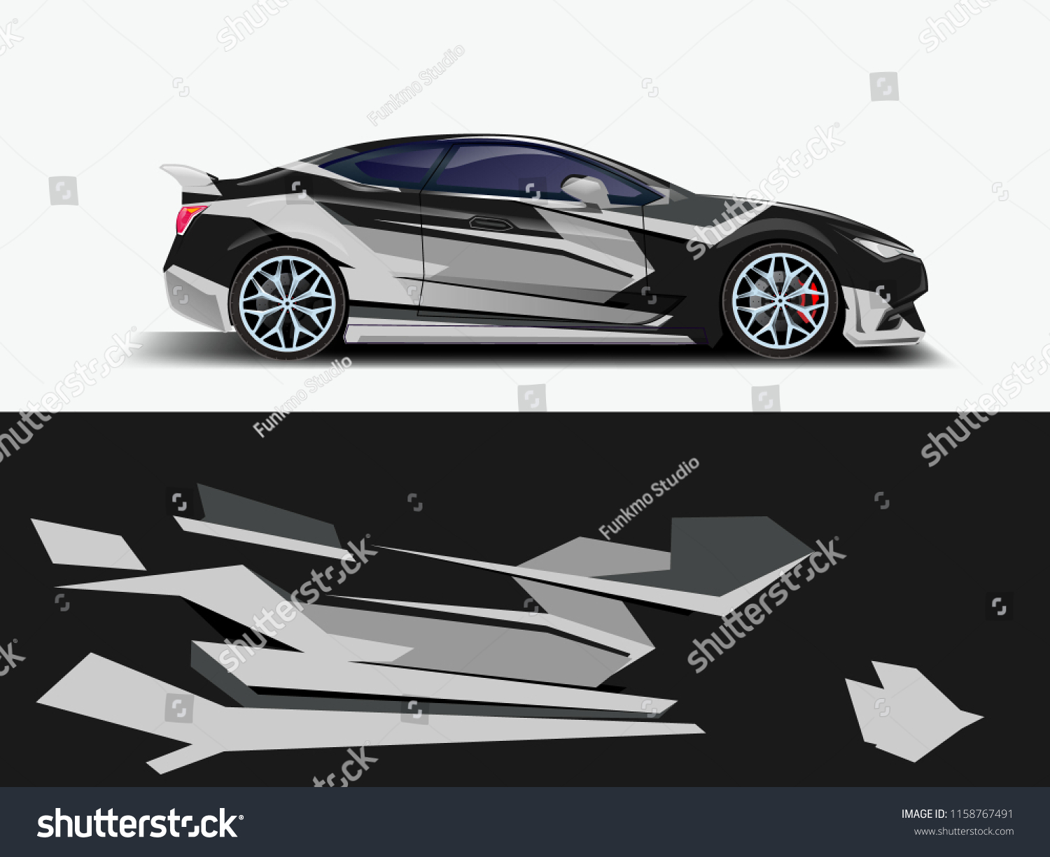Car wrap graphic racing abstract strip and background for car wrap and vinyl sticker
