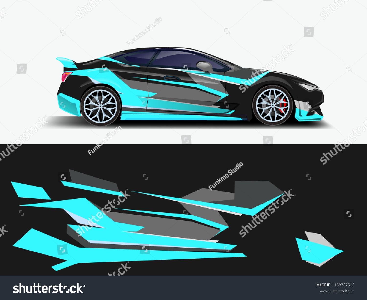 Car wrap graphic racing abstract strip and background for car wrap and vinyl sticker