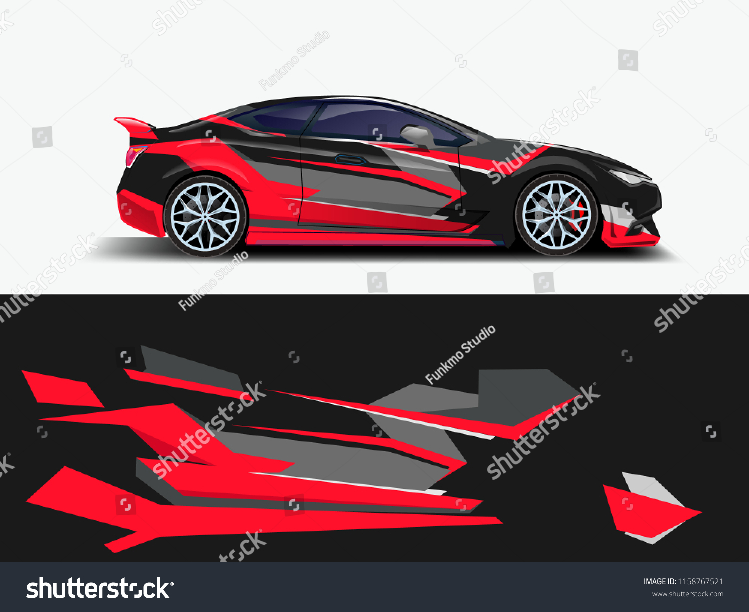Car wrap graphic racing abstract strip and background for car wrap and vinyl sticker