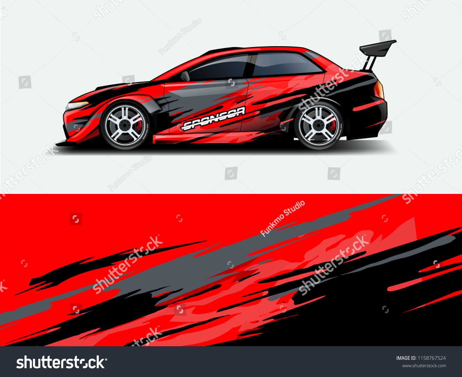 Car wrap graphic racing abstract strip and background for car wrap and vinyl sticker