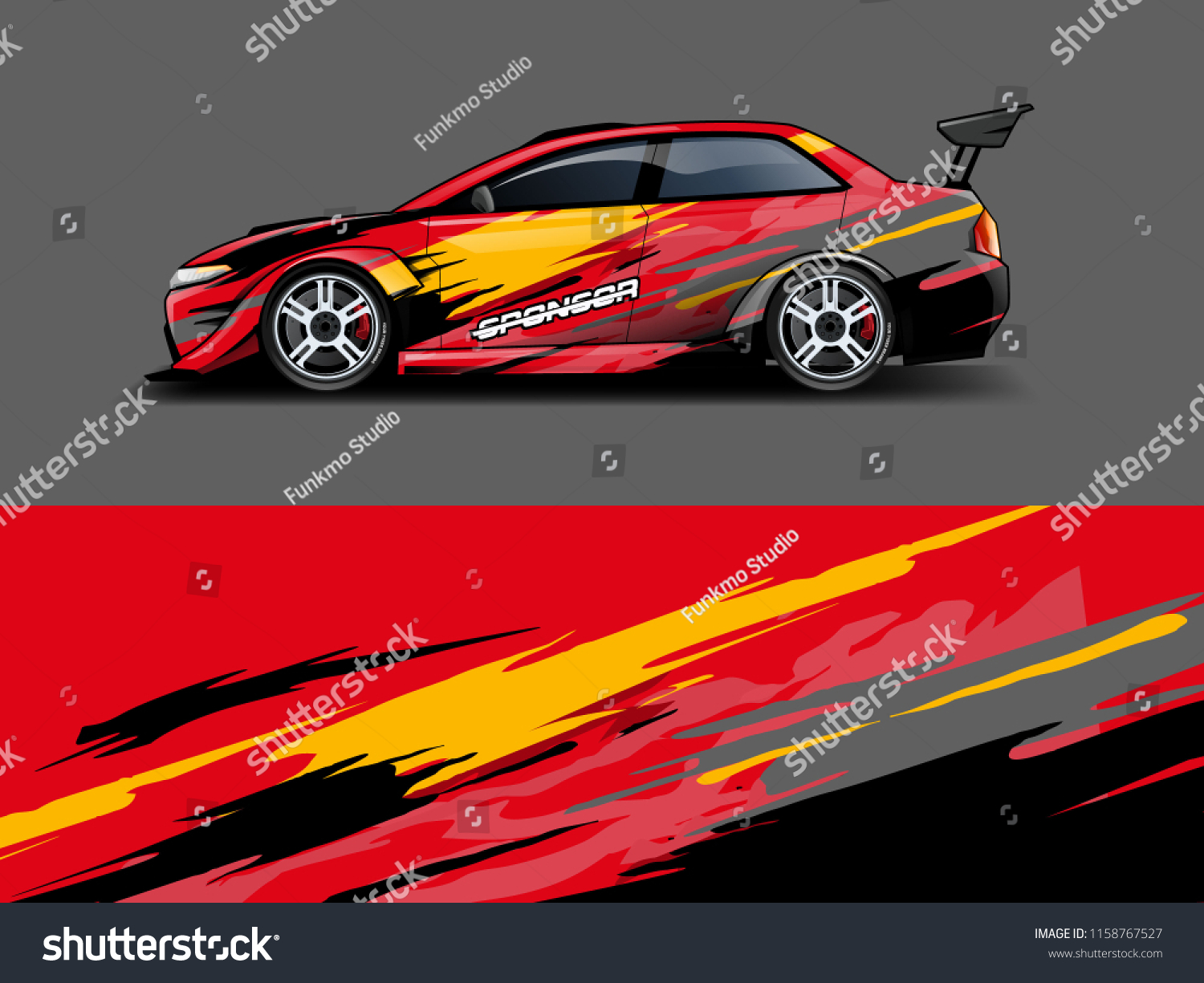 Car wrap graphic racing abstract strip and background for car wrap and vinyl sticker