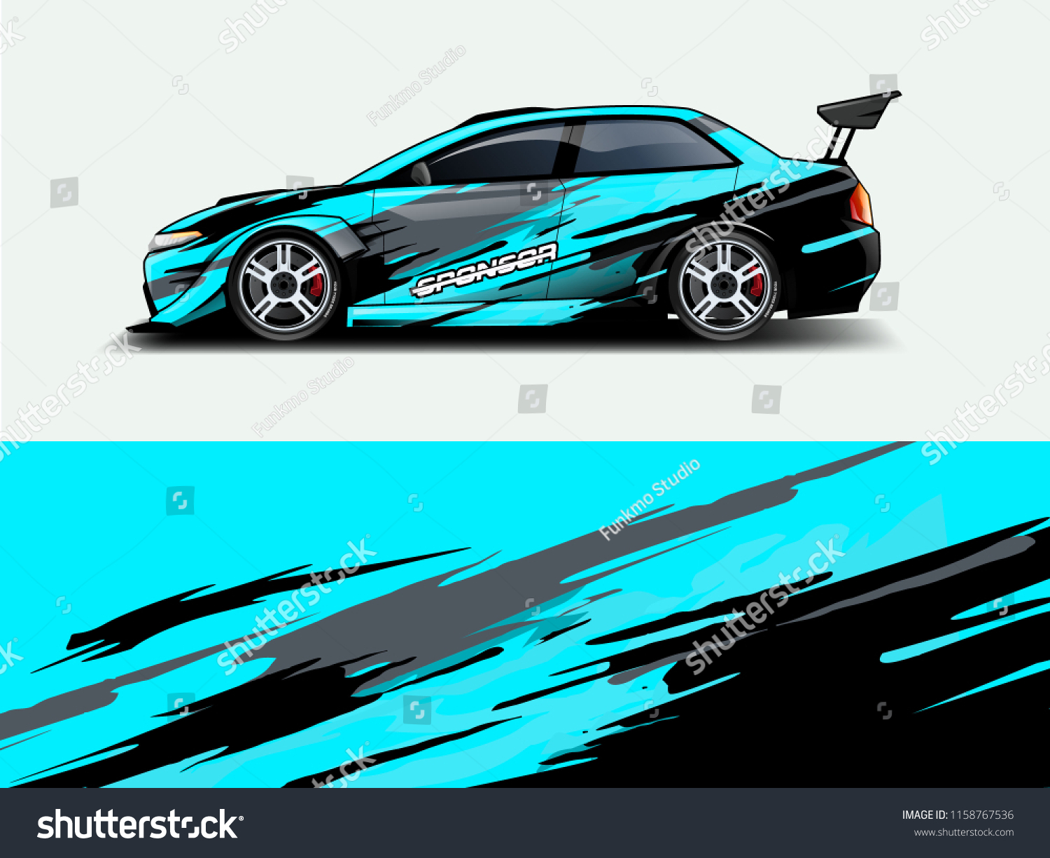 Car wrap graphic racing abstract strip and background for car wrap and vinyl sticker