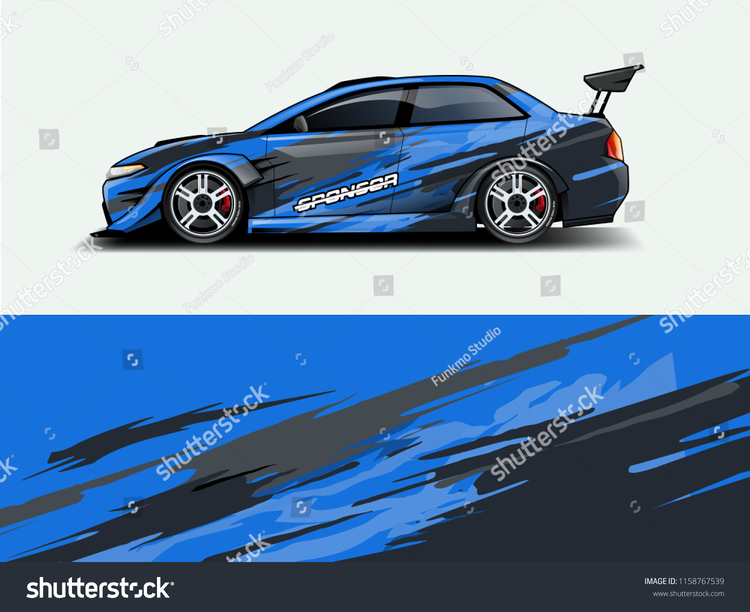 Car wrap graphic racing abstract strip and background for car wrap and vinyl sticker