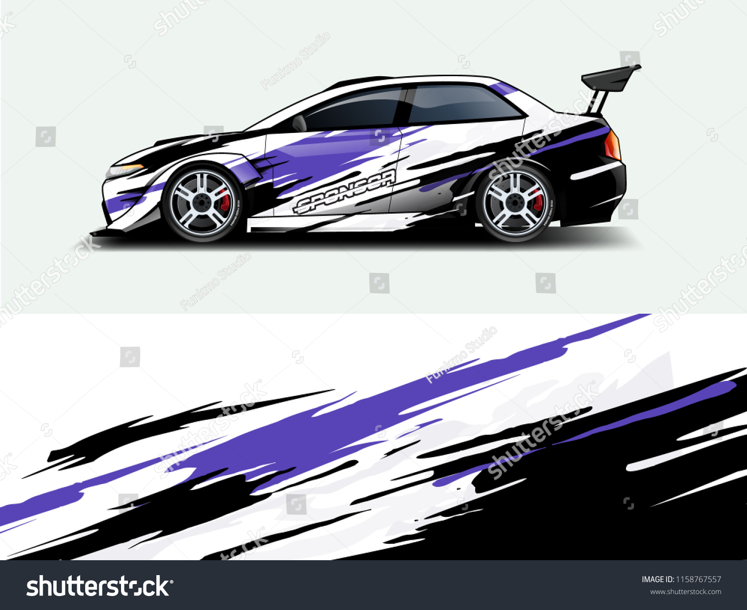 Car wrap graphic racing abstract strip and background for car wrap and vinyl sticker