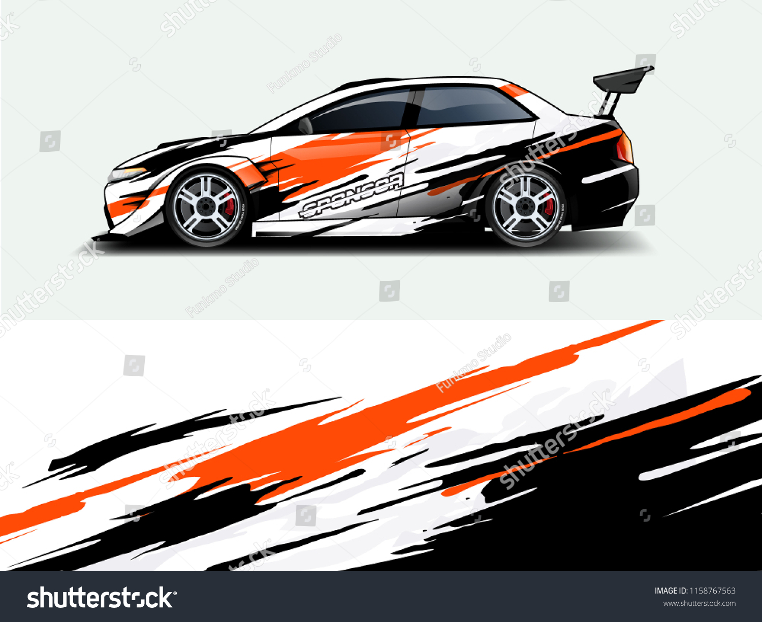 Car wrap graphic racing abstract strip and background for car wrap and vinyl sticker
