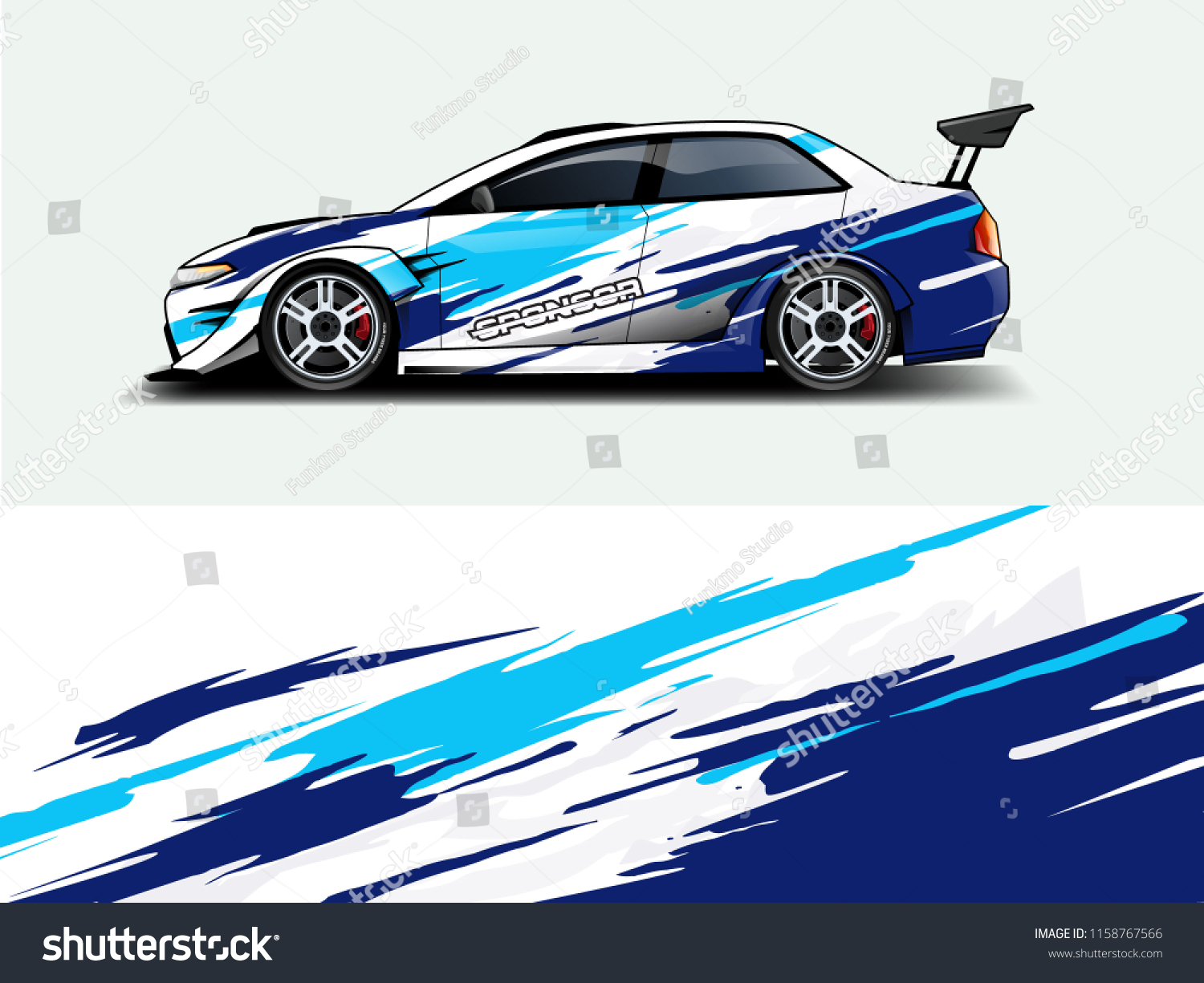 Car wrap graphic racing abstract strip and background for car wrap and vinyl sticker