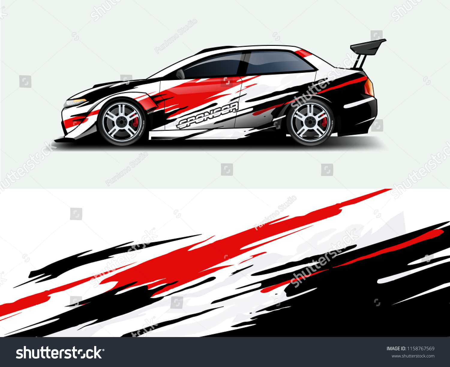 Car wrap graphic racing abstract strip and background for car wrap and vinyl sticker
