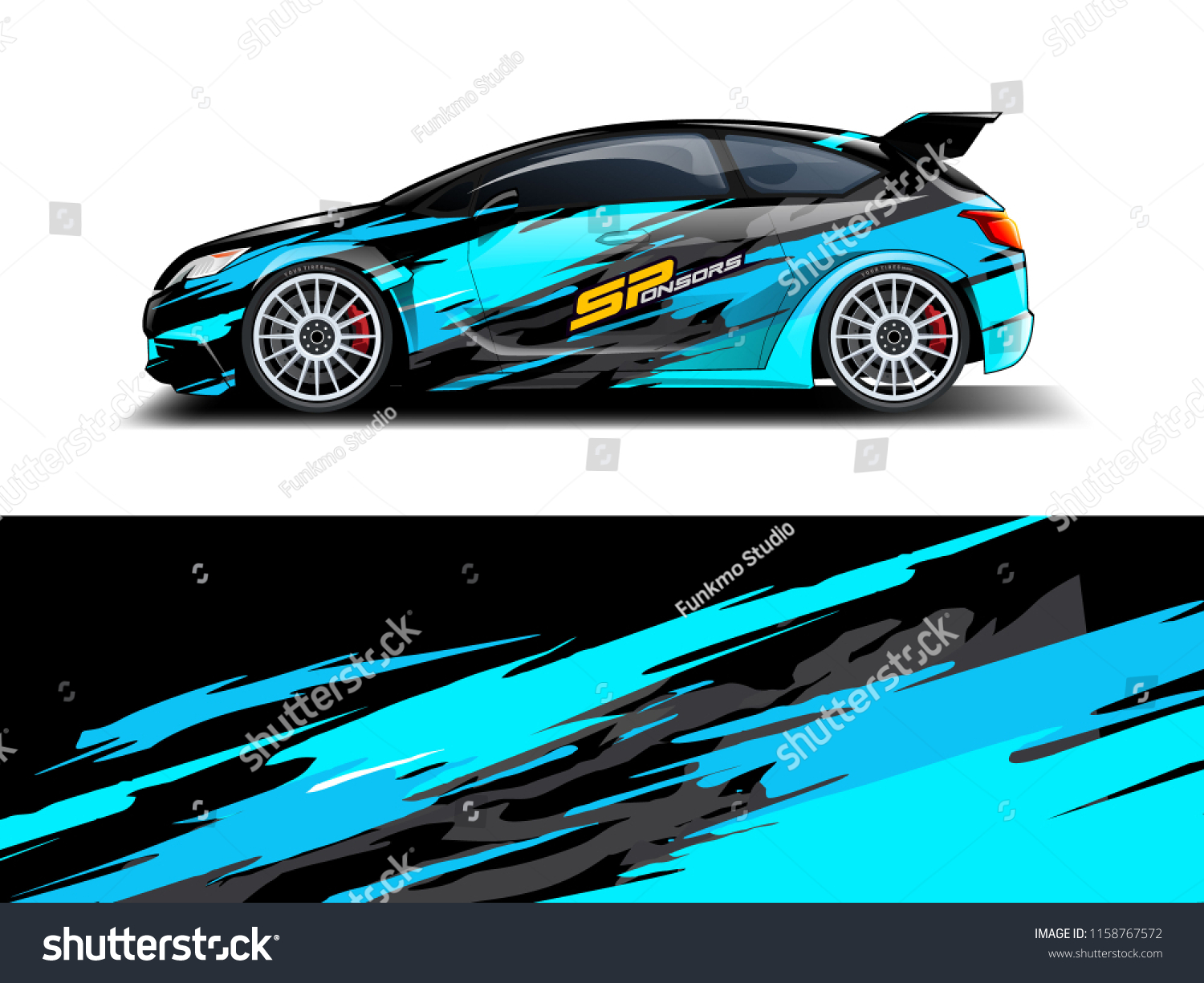 Car wrap graphic racing abstract strip and background for car wrap and vinyl sticker