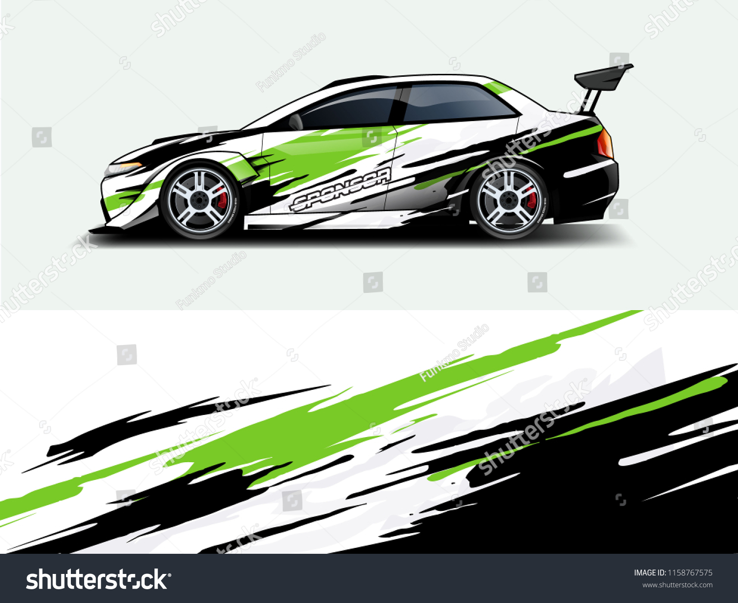 Car wrap graphic racing abstract strip and background for car wrap and vinyl sticker