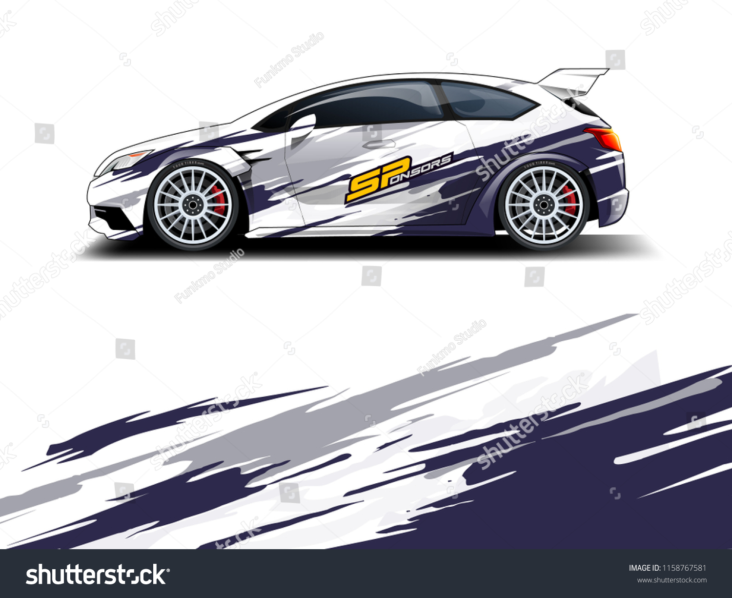 Car wrap graphic racing abstract strip and background for car wrap and vinyl sticker