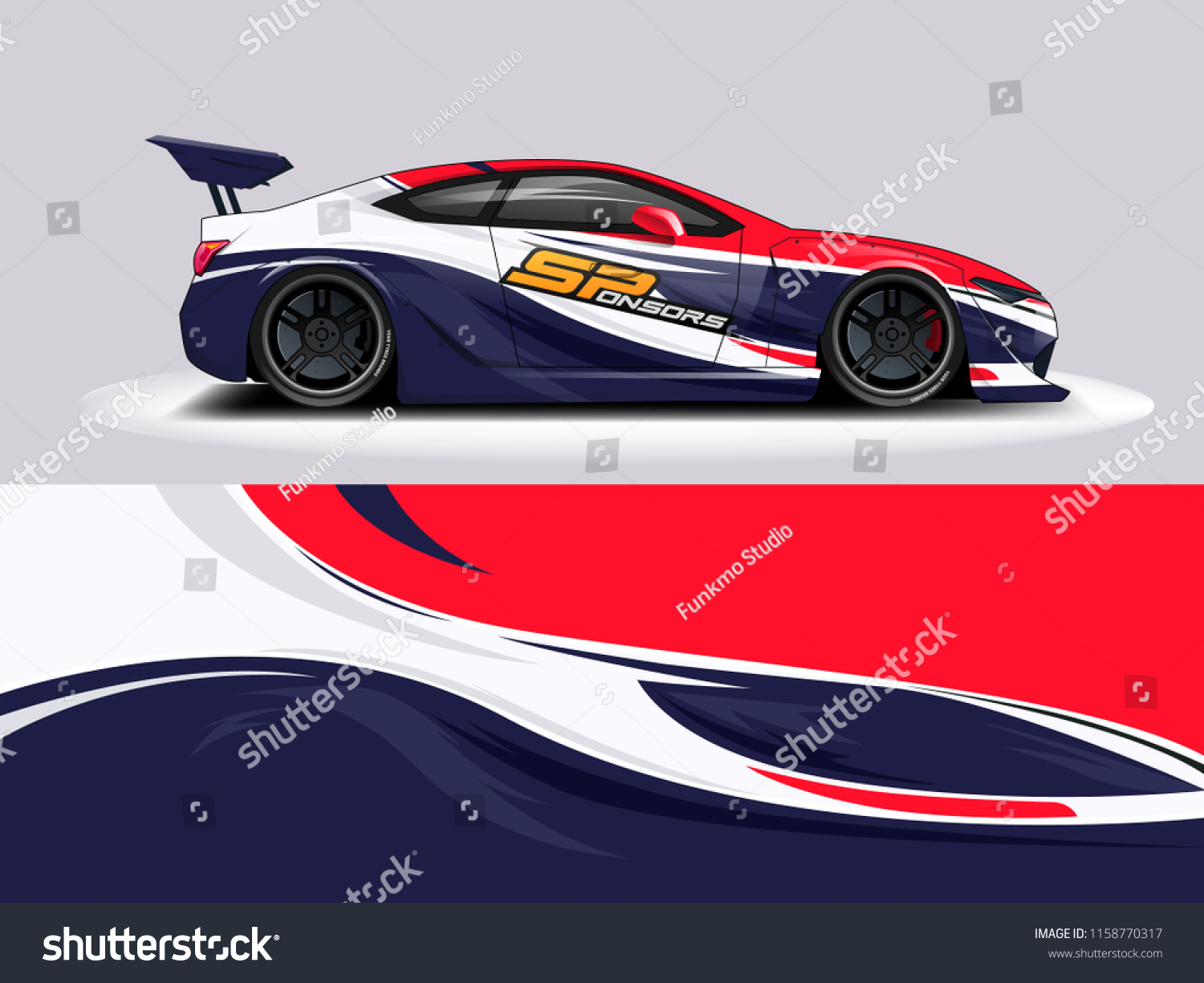Car wrap design abstract strip and background for Car wrap and vinyl sticker