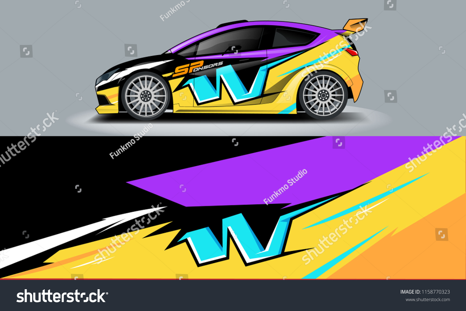 Car wrap design abstract strip and background for Car wrap and vinyl sticker