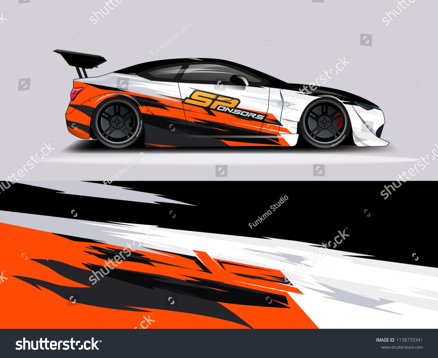 Car wrap design abstract strip and background for Car wrap and vinyl sticker