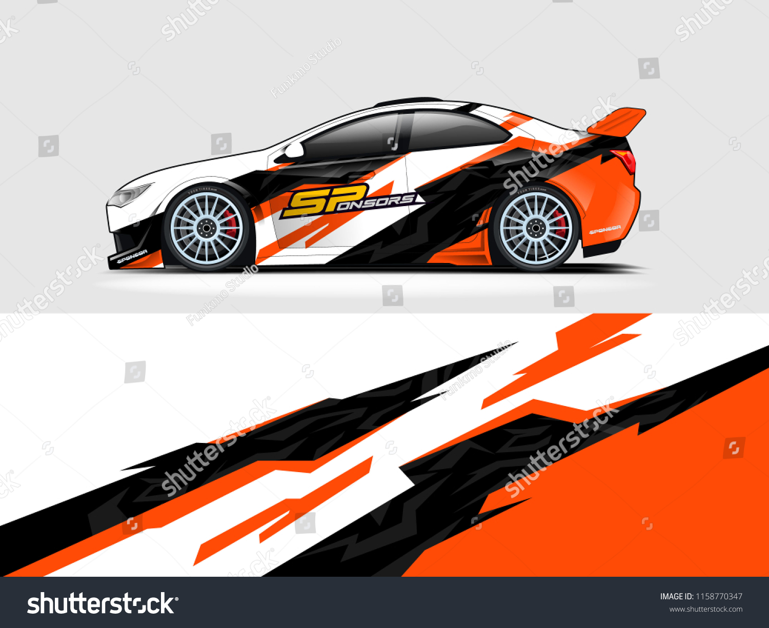 Car wrap design abstract strip and background for Car wrap and vinyl sticker