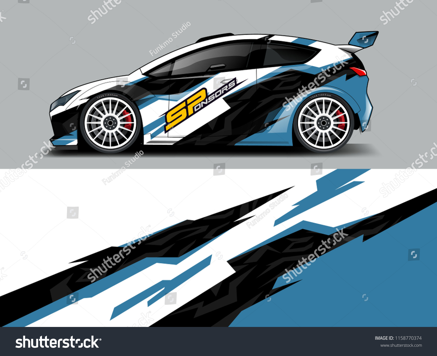 Car wrap design abstract strip and background for Car wrap and vinyl sticker
